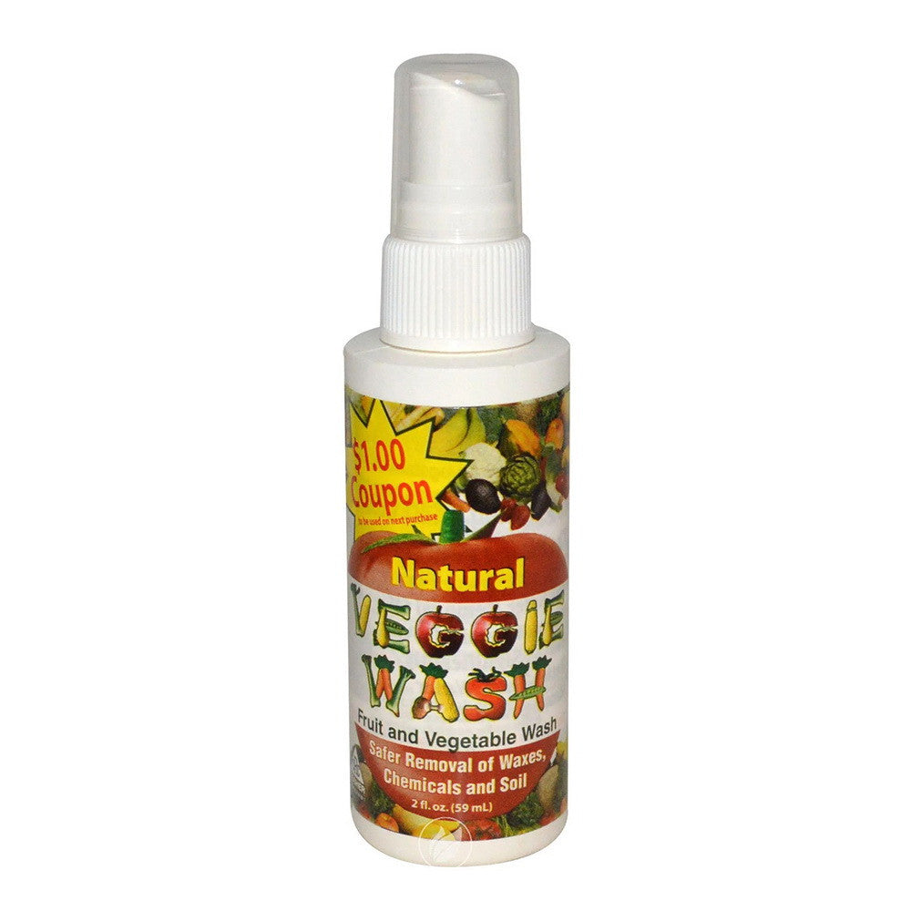 Veggie Wash Natural Fruit and Vegetable Wash Spray Bottle, 2.5 Oz